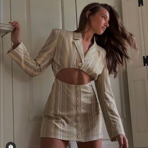 Danielle Bernstein Chevron Blazer Cutout Dress NWT